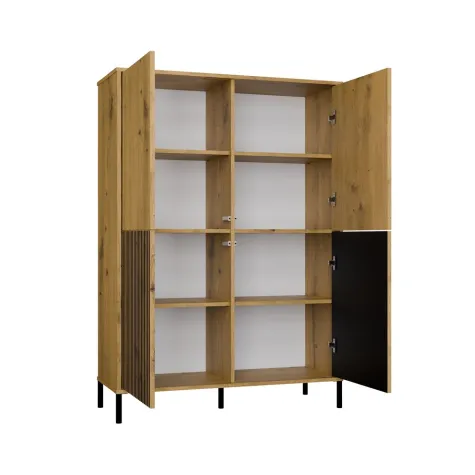 Witryna KAMARO 4DK SLIM/GŁADKI DĄB ARTISAN 4 Drzwi Lamele Front Ryflowany + Klasyczny-11