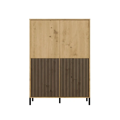 Witryna KAMARO 4DK SLIM/GŁADKI DĄB ARTISAN 4 Drzwi Lamele Front Ryflowany + Klasyczny-4