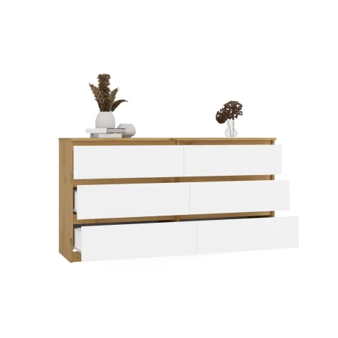 Komoda Malwa M6 140 DĄB ARTISAN BIAŁY-2