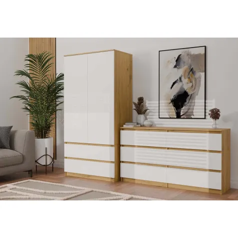 Komoda Malwa M6 140 DĄB ARTISAN BIAŁY-3