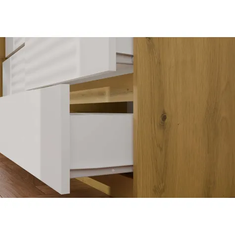 Komoda Malwa M6 140 DĄB ARTISAN BIAŁY-4