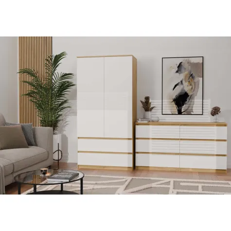 Komoda Malwa M6 140 DĄB ARTISAN BIAŁY-8