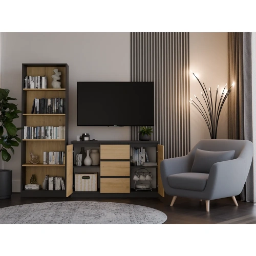 Komoda Malwa 2D3S ANTRACYT DĄB ARTISAN-3