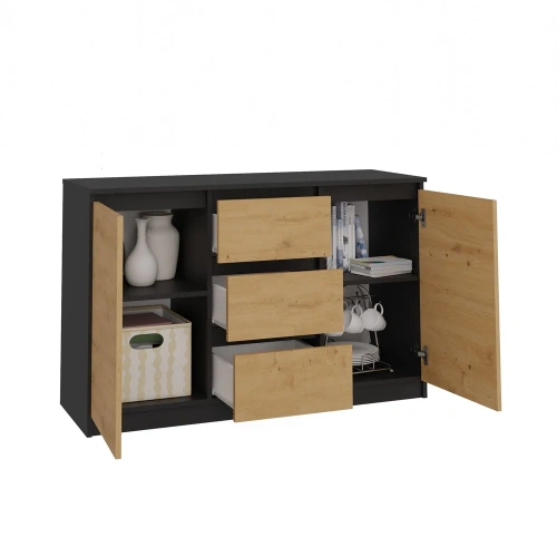Komoda Malwa 2D3S ANTRACYT DĄB ARTISAN-4
