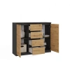 Komoda Malwa 2D4S 120 ANTRACYT DĄB ARTISAN-6