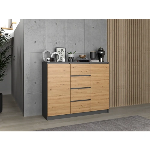 Komoda Malwa 2D4S 120 ANTRACYT DĄB ARTISAN-2