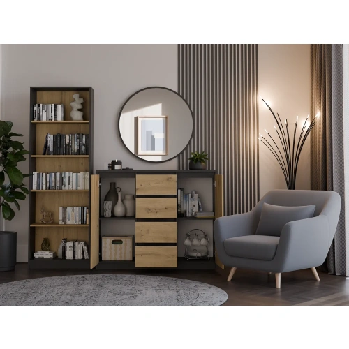 Komoda Malwa 2D4S 120 ANTRACYT DĄB ARTISAN-3