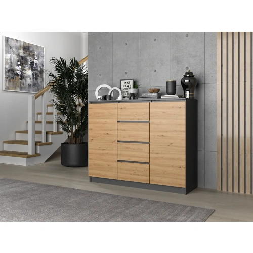 Komoda Malwa 2D4S 120 ANTRACYT DĄB ARTISAN-4