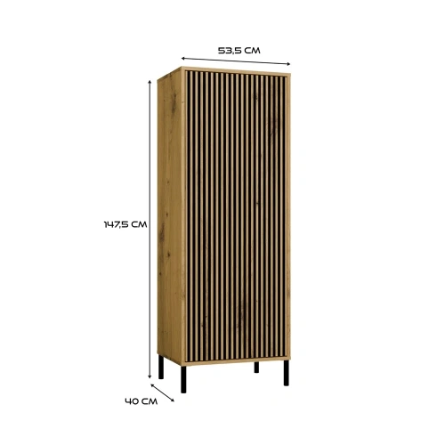 Witryna KAMARO 1DD SLIM DĄB ARTISAN Lamele Front Ryflowany-6