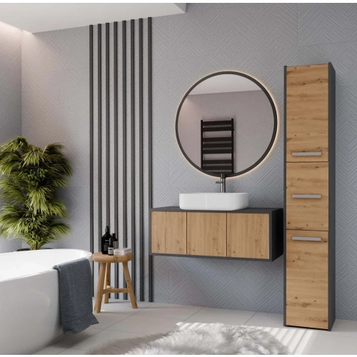 Słupek łazienkowy Sara S33 ANTRACYT DĄB ARTISAN-2