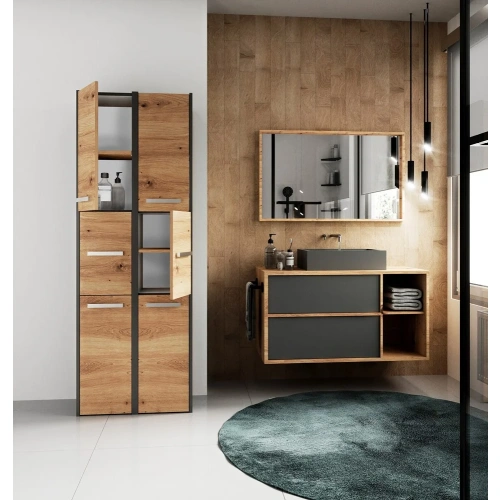 Słupek łazienkowy Sara S33 ANTRACYT DĄB ARTISAN-5