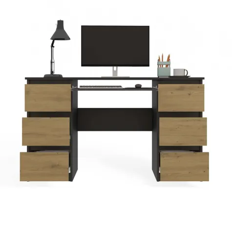 Biurko KUBA ANTRACYT DĄB ARTISAN-6