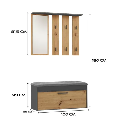 Garderoba Parma PARMA ANTRACYT ARTISAN-5