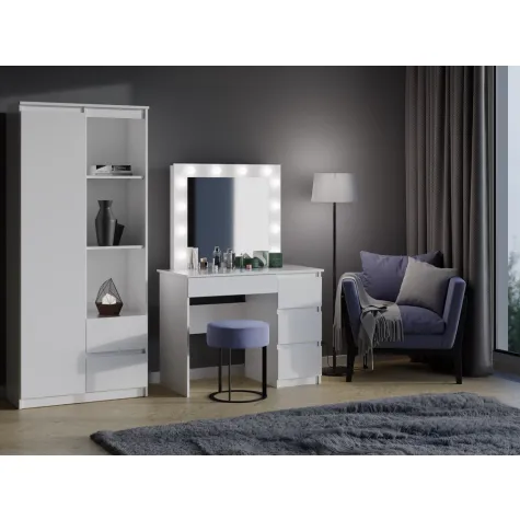 Zestaw toaletka Marina T/L+MIJ/P BIAŁY-3