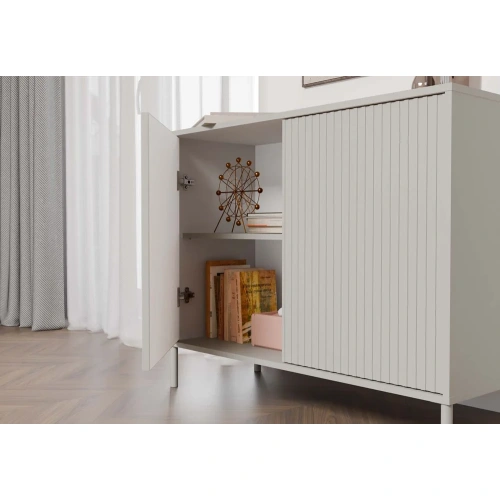 Komoda KAMARO 2D SLIM KASZMIR Lamele Front Ryflowany-5