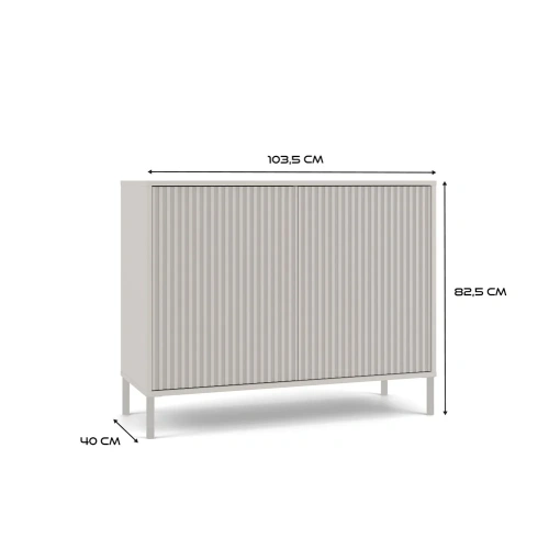 Komoda KAMARO 2D SLIM KASZMIR Lamele Front Ryflowany-6