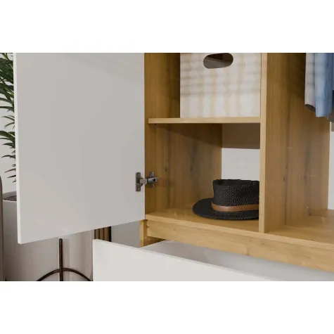 Szafa Malwa SS-90 DĄB ARTISAN BIAŁY-5