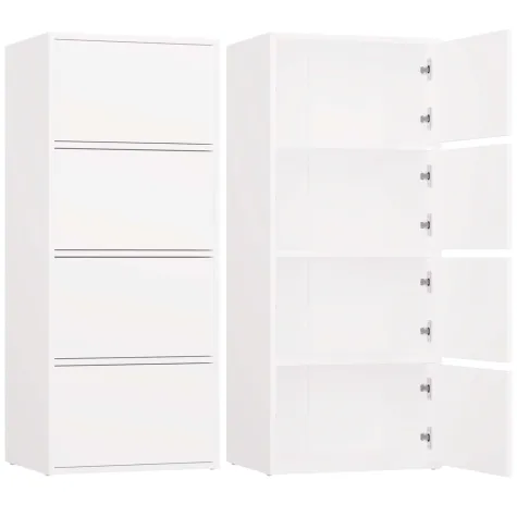 Komoda ALMA BIAŁA Szafka 4 Drzwi 4 Półki-1