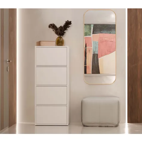 Komoda ALMA BIAŁA Szafka 4 Drzwi 4 Półki-10