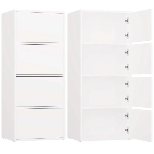 Komoda ALMA BIAŁA Szafka 4 Drzwi 4 Półki-1
