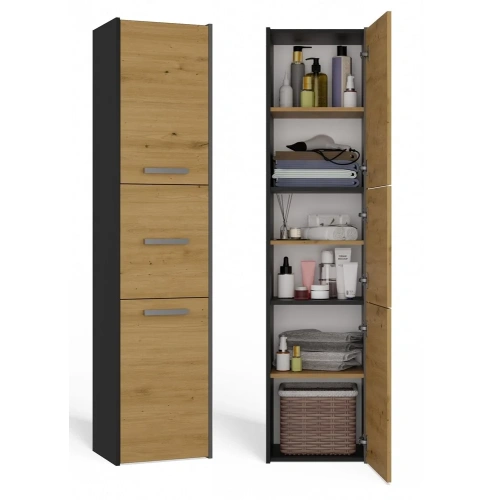 Słupek łazienkowy Sara S43 ANTRACYT DĄB ARTISAN-1
