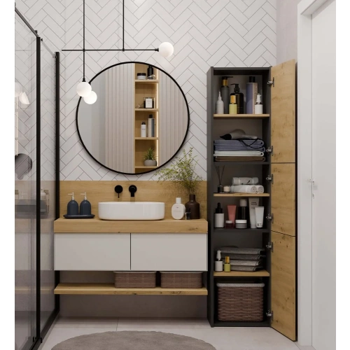 Słupek łazienkowy Sara S43 ANTRACYT DĄB ARTISAN-3