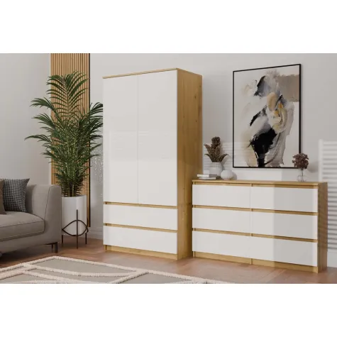 Komoda Malwa M6 120 DĄB ARTISAN BIAŁY-3