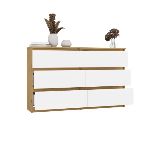 Komoda Malwa M6 120 DĄB ARTISAN BIAŁY-2