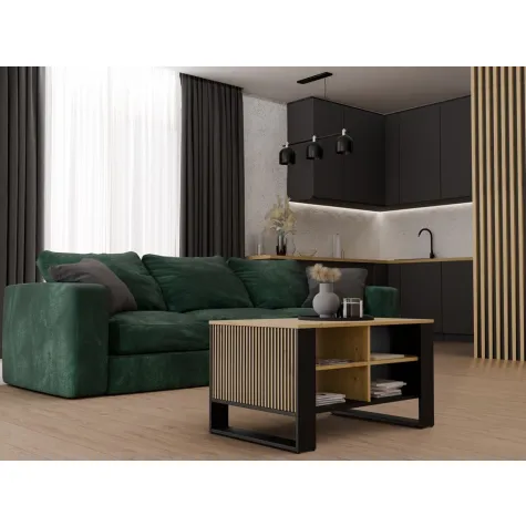 Ława Modern 4P SLIM DĄB ARTISAN CZARNY-4