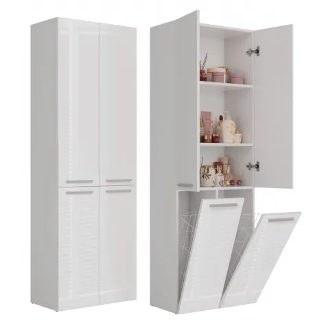 Słupek łazienkowy Nel 2K/DD BIAŁY POŁYSK-1