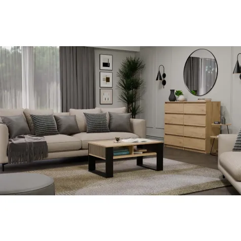 Ława Modern 2P SLIM DĄB ARTISAN CZARNY-8