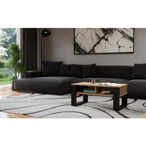 Ława Modern 2P SLIM DĄB ARTISAN CZARNY-9