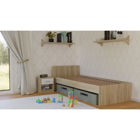 Łózko Stelaż 90X200 SONOMA-4