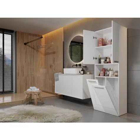 Słupek łazienkowy Nel 2K/DK BIAŁY POŁYSK-4