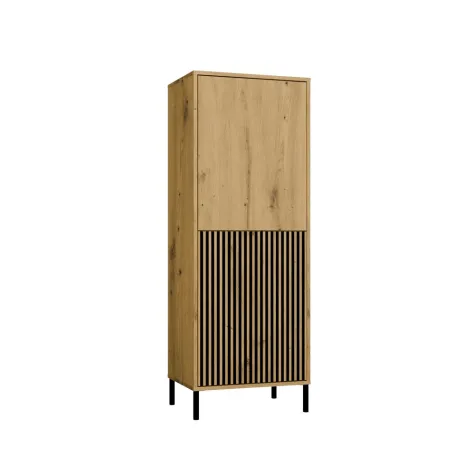 Witryna KAMARO 2DK SLIM/GŁADKI DĄB ARTISAN Lamele Front Ryflowany + Klasyczny-8