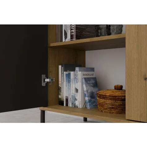 Witryna KAMARO 2DD SLIM/GŁADKI DĄB ARTISAN Lamele Front Ryflowany + Klasyczny-3