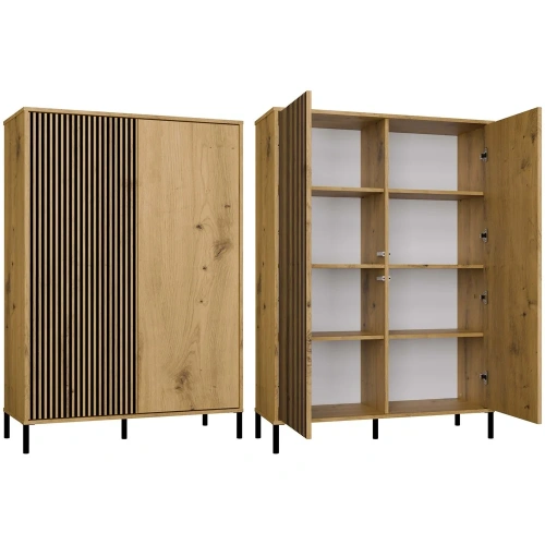 Witryna KAMARO 2DD SLIM/GŁADKI DĄB ARTISAN Lamele Front Ryflowany + Klasyczny-1