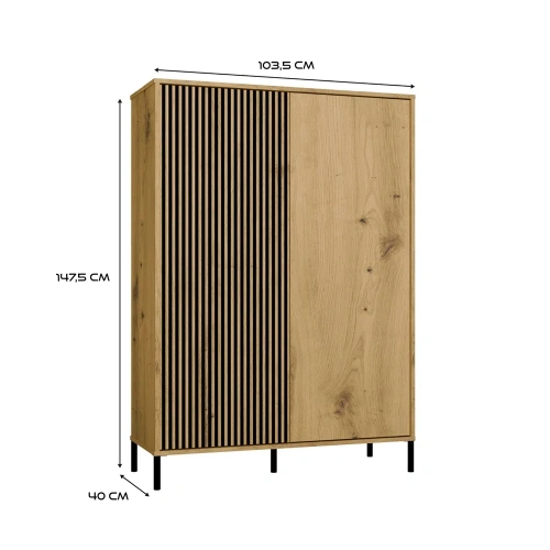 Witryna KAMARO 2DD SLIM/GŁADKI DĄB ARTISAN Lamele Front Ryflowany + Klasyczny-6