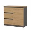 Komoda Malwa 1D3S/BA ANTRACYT DĄB ARTISAN-1