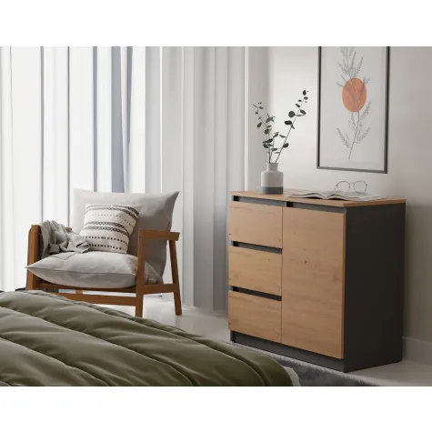 Komoda Malwa 1D3S/BA ANTRACYT ARTISAN-5