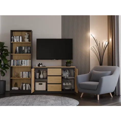 Komoda Malwa 2D3S/BA ANTRACYT ARTISAN-6