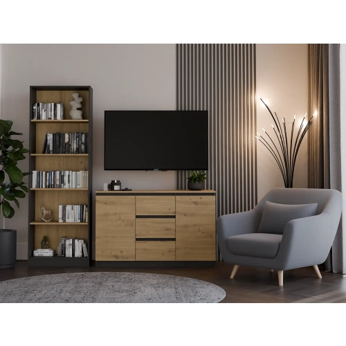 Komoda Malwa 2D3S/BA ANTRACYT DĄB ARTISAN-2