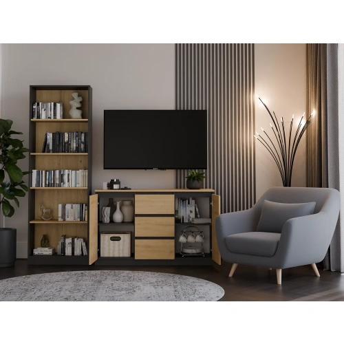 Komoda Malwa 2D3S/BA ANTRACYT DĄB ARTISAN-3