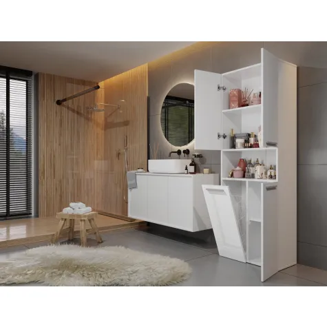 Słupek łazienkowy Nel 1K/DK BIAŁY POŁYSK-5