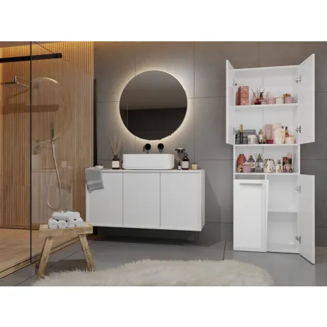 Słupek łazienkowy Nel 1K/DK BIAŁY POŁYSK-6