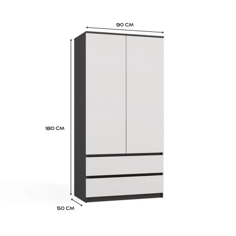 Szafa Malwa SS-90 ANTRACYT BIEL-3