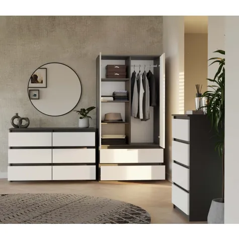 Komoda Malwa M6 120 ANTRACYT / BIAŁY-3