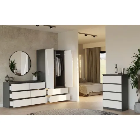 Komoda Malwa M6 120 ANTRACYT / BIAŁY-6