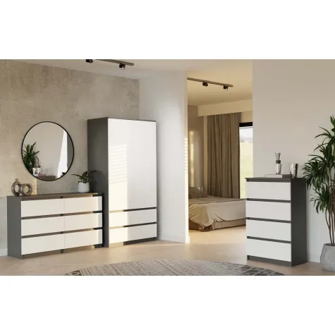 Komoda Malwa M6 120 ANTRACYT / BIAŁY-8