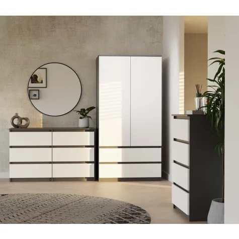 Komoda Malwa M6 120 ANTRACYT / BIAŁY-9